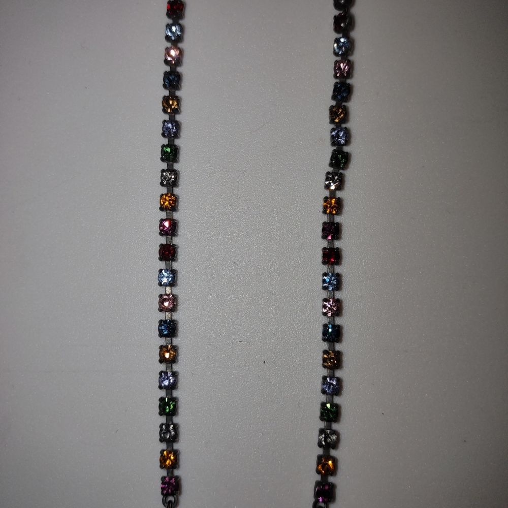 Vintage multi color rhinestone necklace - Picture 3 of 7